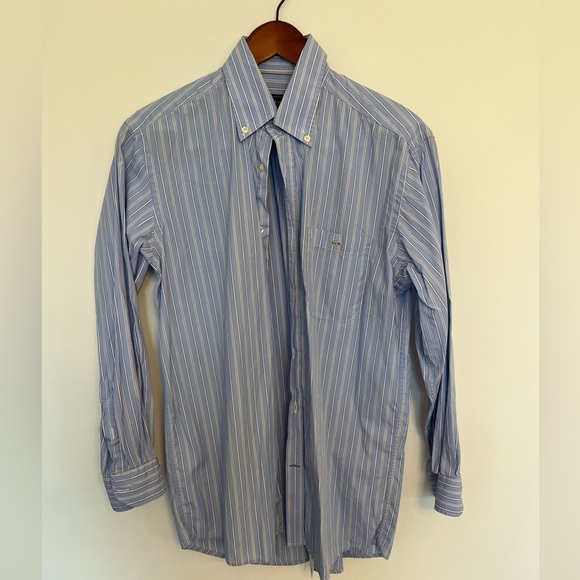 Lacoste Men's Blue Striped Shirt size 39 - Picture 2 of 7